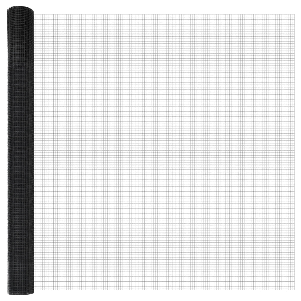 Recinzione in Rete Saldata con 7 Post Grigio 1.6x10 m Acciaio
