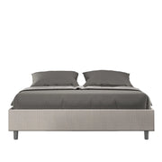 Letto Sommier imbottito Matrimoniale 160x200 cm tessuto Labirinto Azelia - Bianco,Contenitore