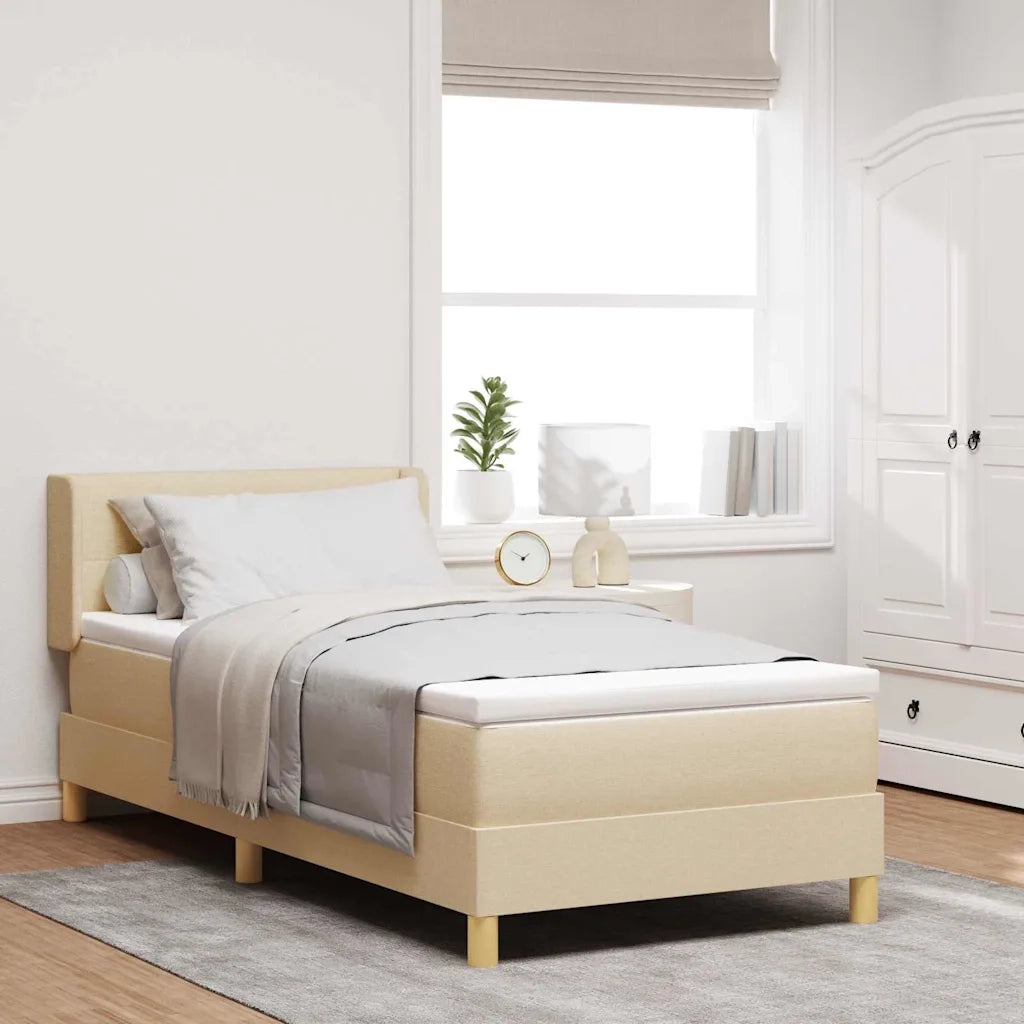 Letto a molle con materasso Crema 200 x 100 cm Poliestere 3341284