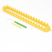 Getàwlo per filatoio a mano - Set di filatoio e attrezzi per tessitura - Filatoio per tessitura di calze, sciarpe e cappelli - Giallo - 36 cm