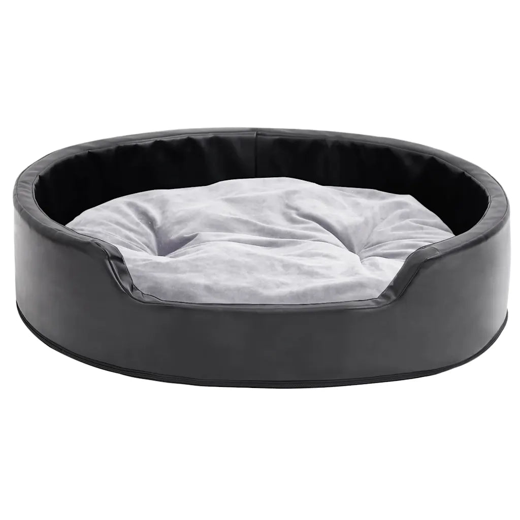 Lettino per Cani Nero e Grigio 79x70x19 cm Peluche e Similpelle CFW2935690