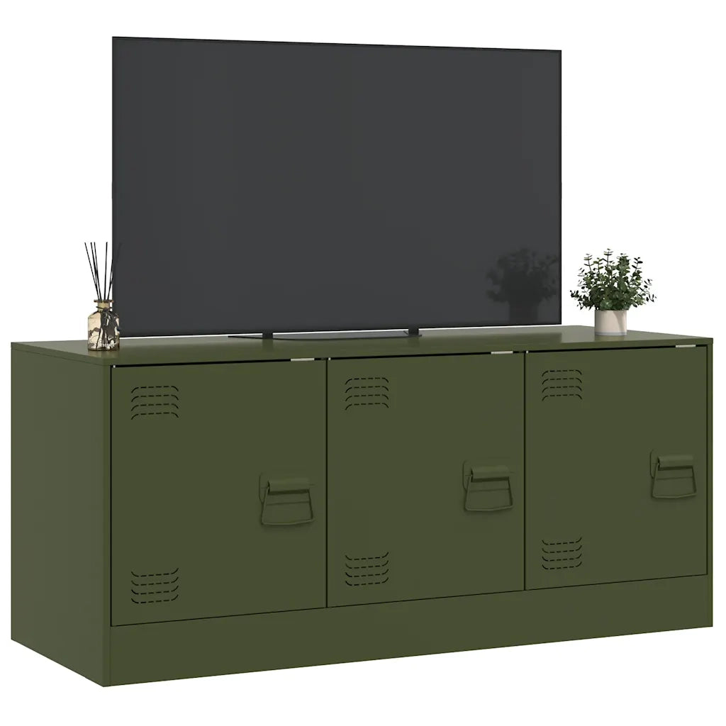 Mobile TV-Credenza per TV-Console TV Verde Oliva 99x39x44 cm in Acciaio 247244