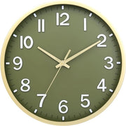 Oro verde orologio da parete silenzioso senza ticchettio, orologio moderno a batterie per casa, soggiorno, camera da letto, cucina, ufficio, decorazione da parete (oro verde, 20 cm)