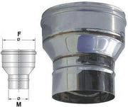 Riduzione/Aumento di diametro per canna fumaria  ACCIAIO INOX AISI 316 -VARIE MISURE- ø M 100 / 120 F ø