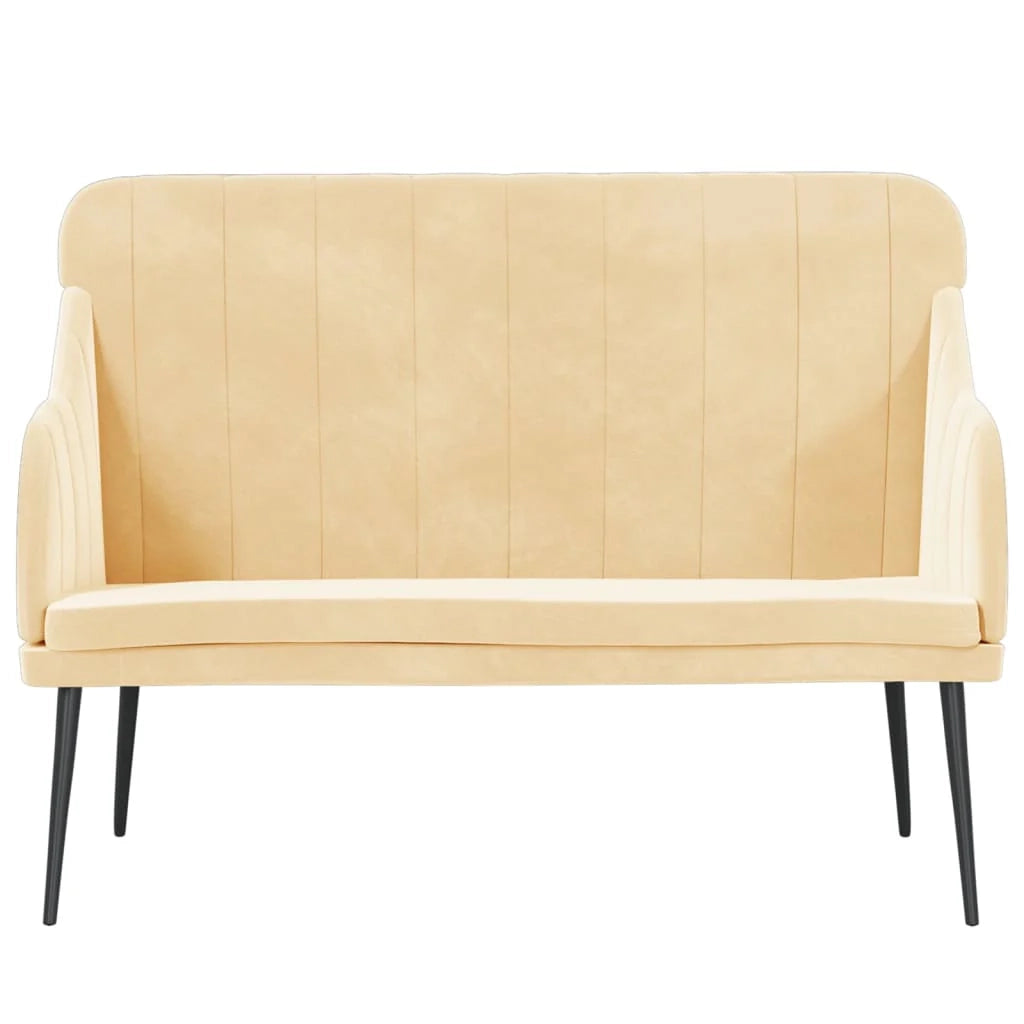 Panca/panca in velluto crema 110 x 76 x 80 cm 02_0010642