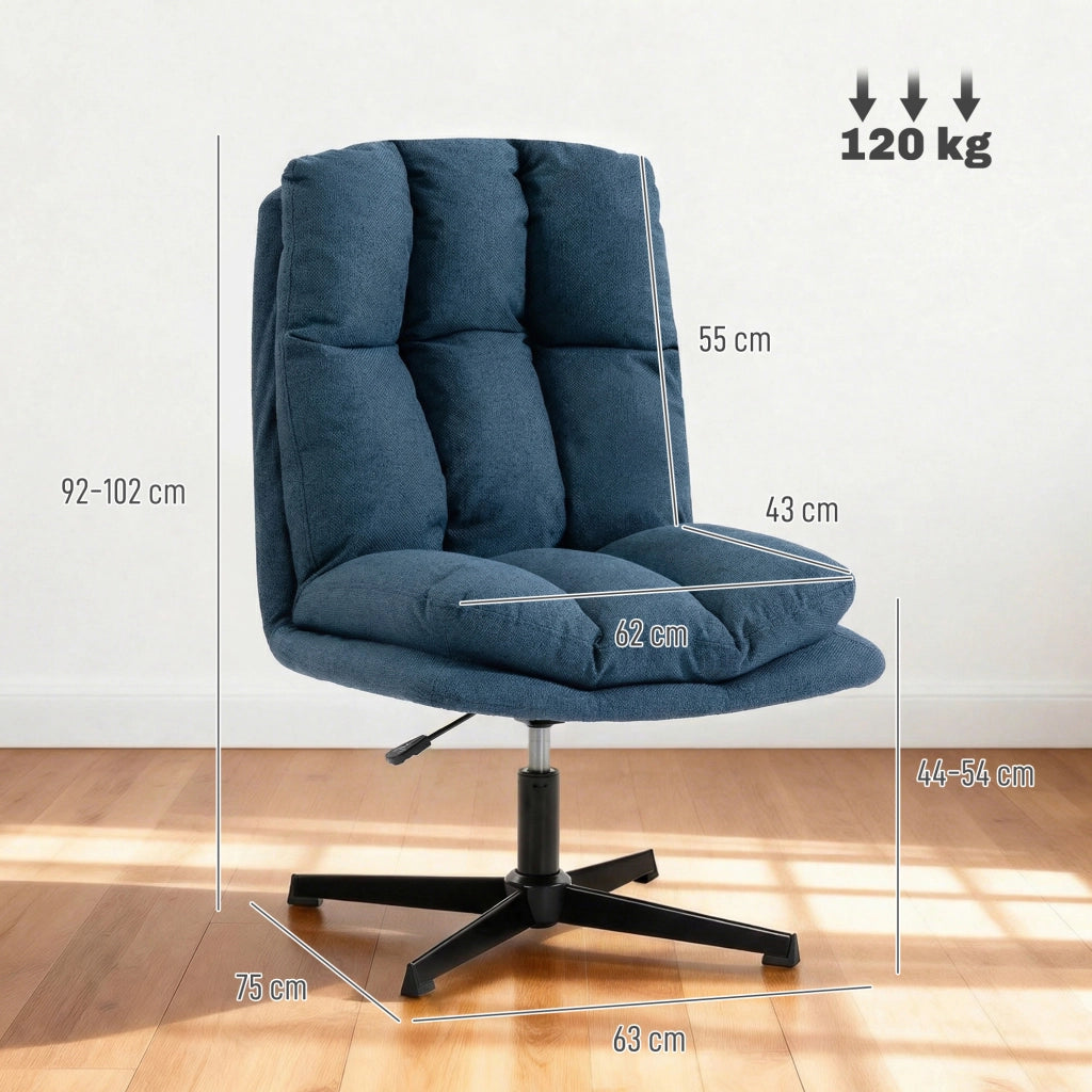 Poltrona Girevole Ajustable ¨C Zephmum ¨C Base Metallo Azul Oscuro
