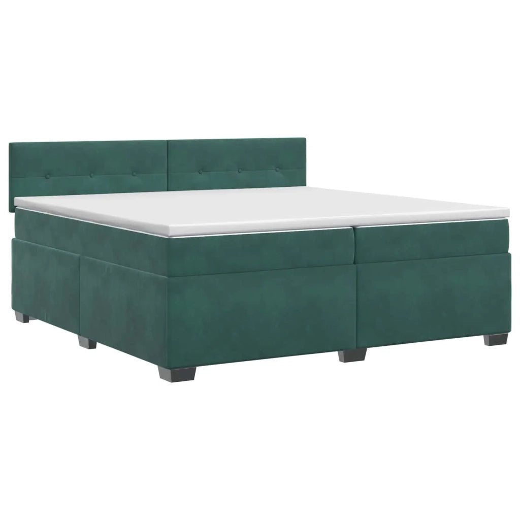 Letto box spring con materasso Verde Scuro 200 x 200 cm Velluto 3450785