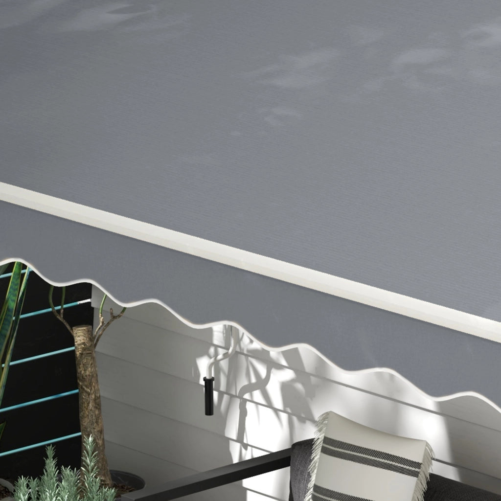 Tenda da sole manuale retrattile per balcone ¨C zephmum ¨C grigio, alluminio, 400x250 cm