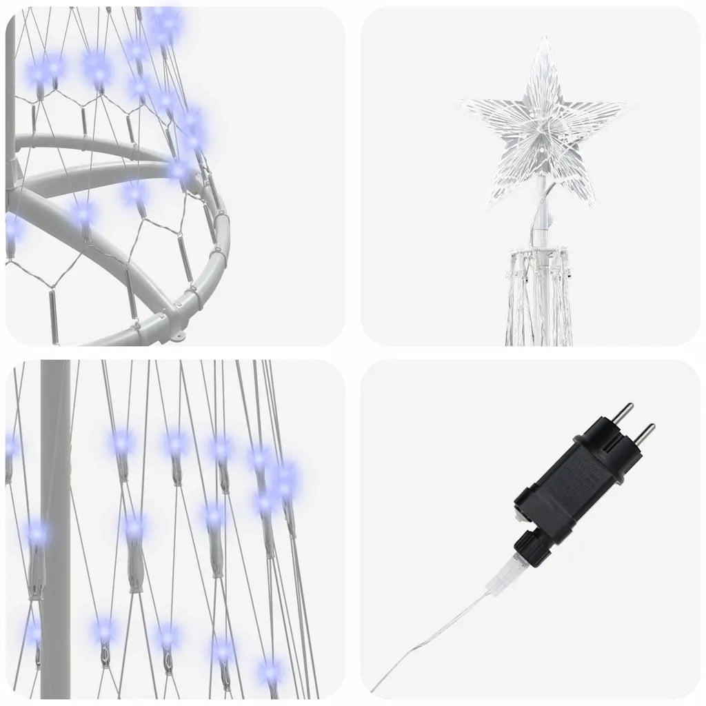 Albero di Natale LED con 290 LED Blu 250 cm Metallo 42018777