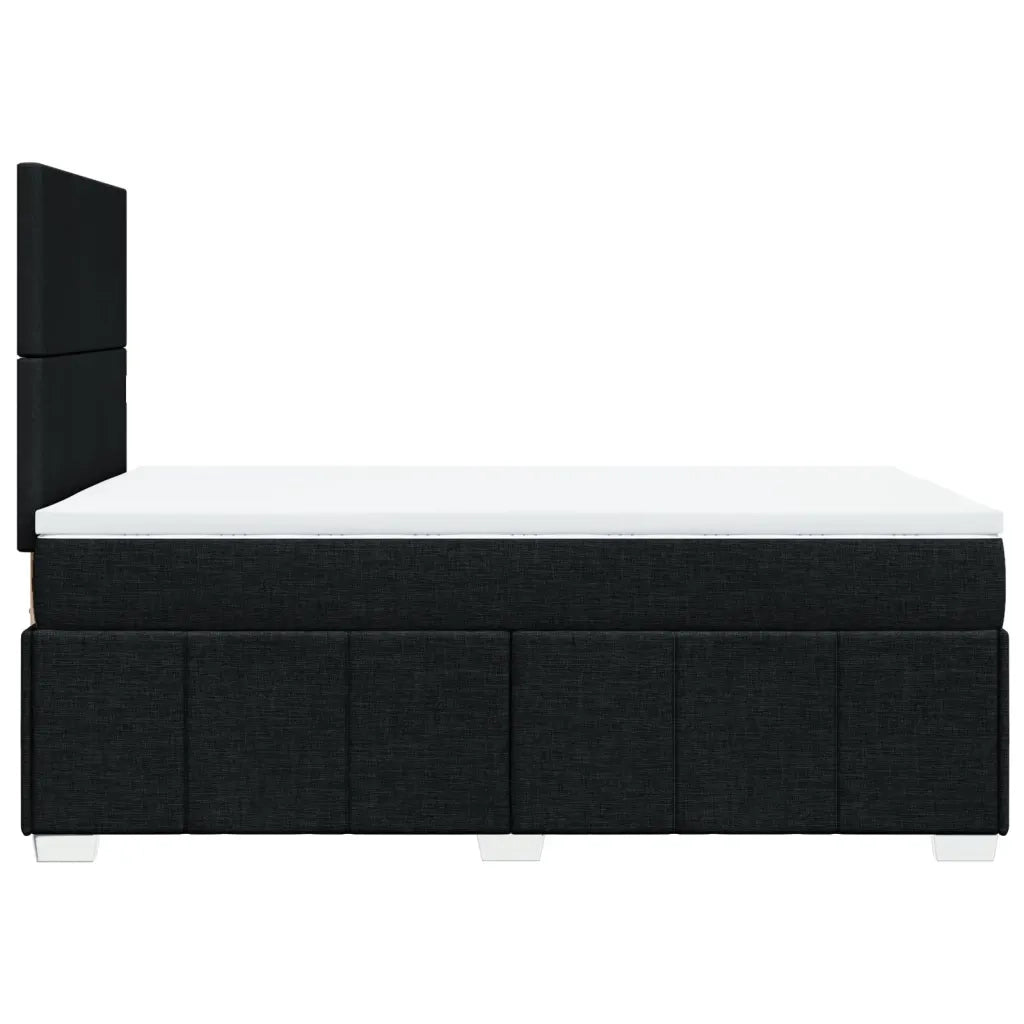 Giroletto a Molle con Materasso Nero 120x200 cm in Tessuto