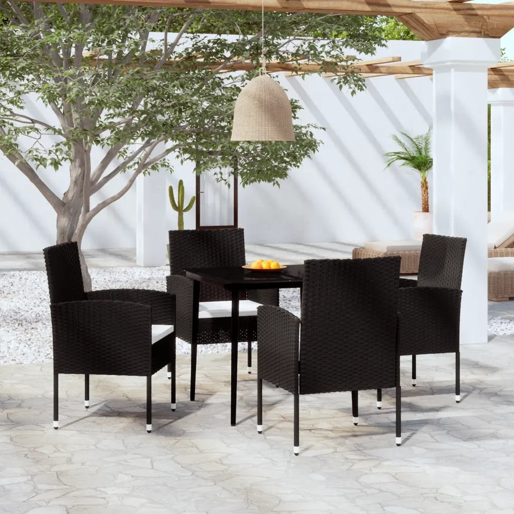 Set da Pranzo da Giardino 5 pz Nero 3099620