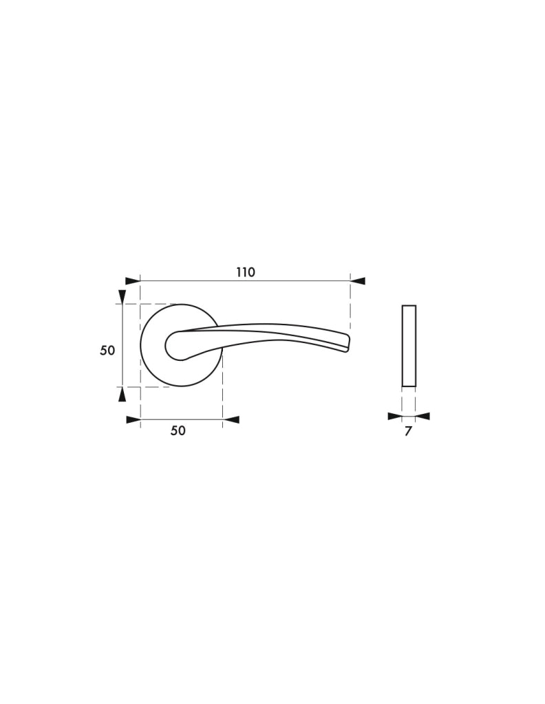 Maniglia su rosetta CANOPEE, finitura argento F1 – THIRARD