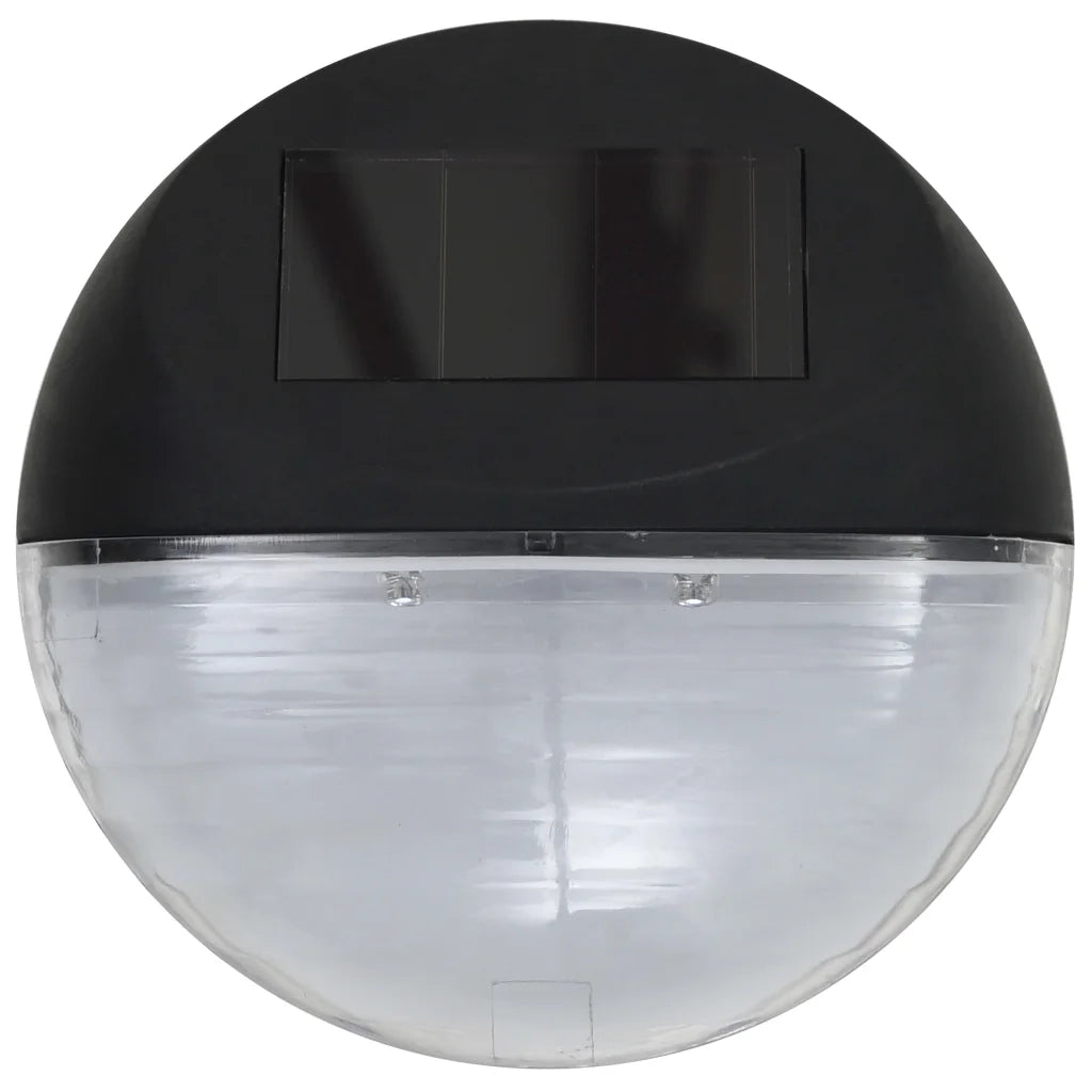 Lampade Solari da Parete da Esterni a LED 12 pz Rotonde Nere 44472