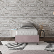 Letto singolo con rete imbottito 80x200 microfibra glicine Azelia