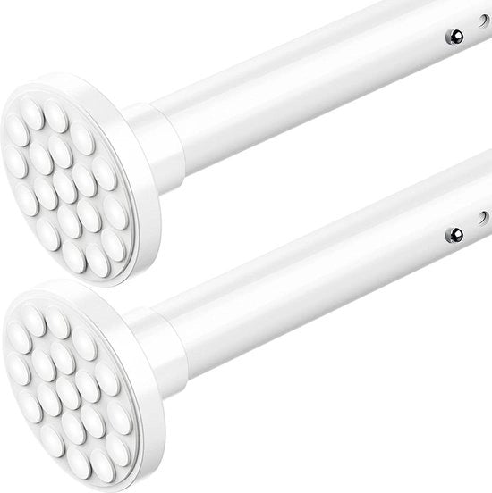 Barra per tenda telescopica extra lunga bianca 205-260 cm - Senza perforazione necessaria - Asta per abbigliamento asta per tenda da doccia - Camera da bagno camera da letto