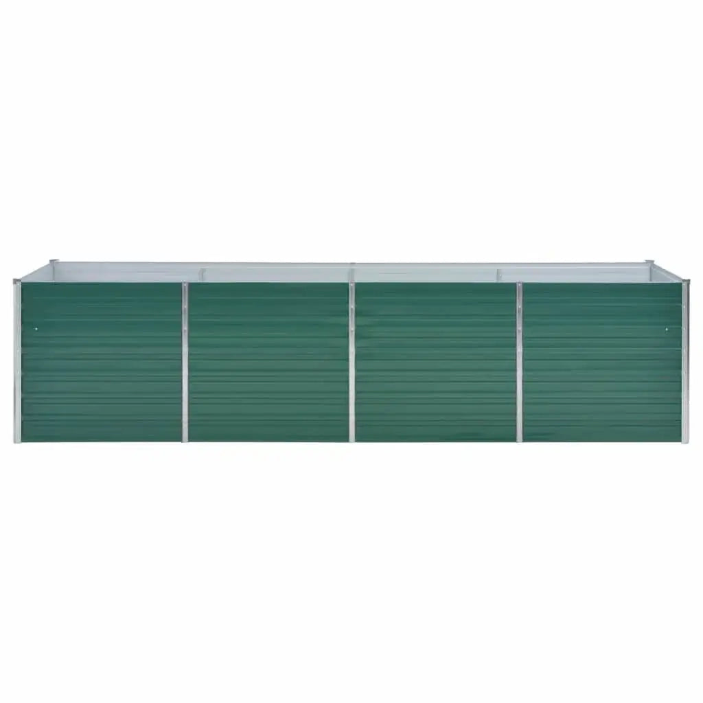 Letto Rialzato Giardino in Acciaio Zincato 320x80x77 cm Verde 44845