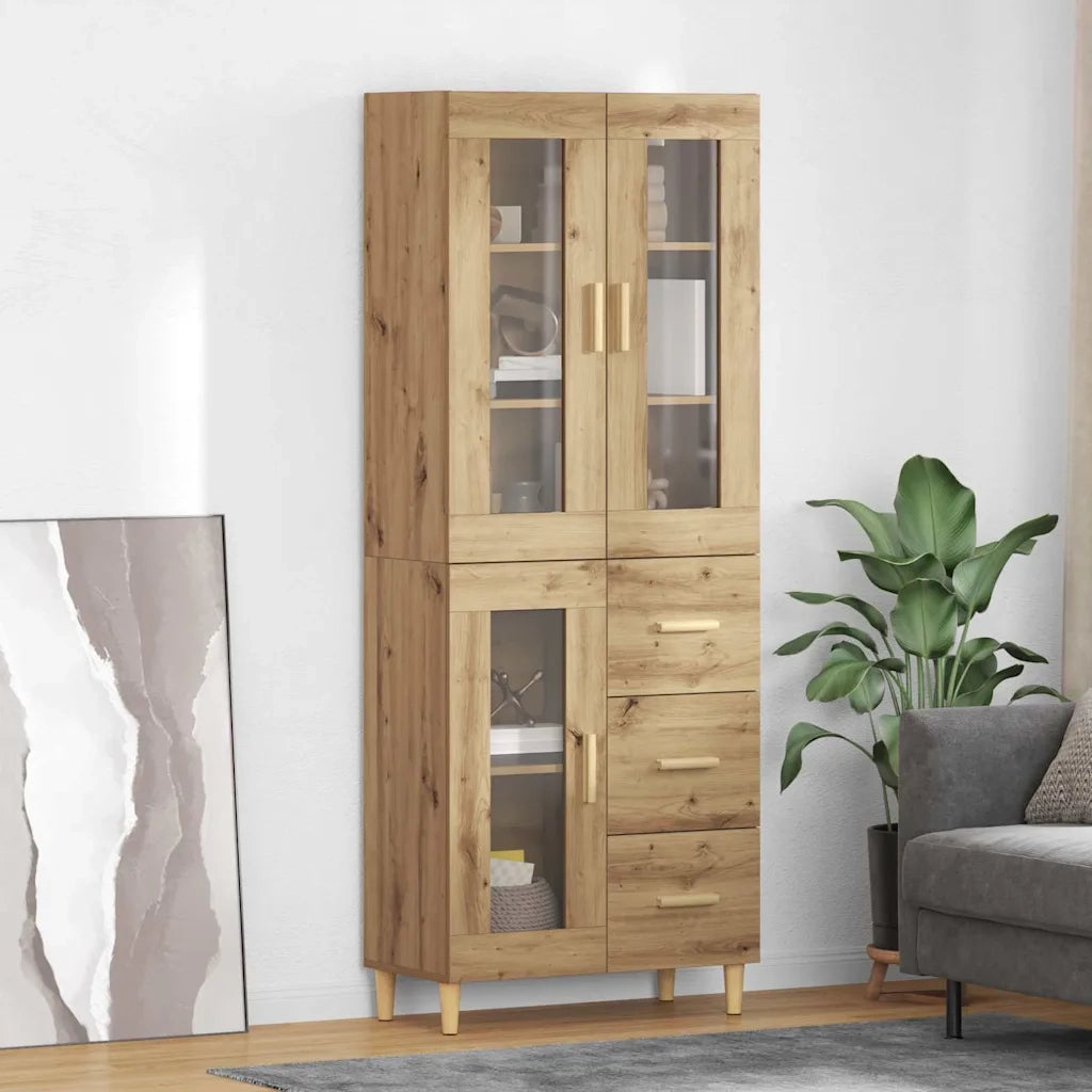 Credenza | Madia | Buffet da pranzo | Armadio da pranzo con cassetto Rovere artigianale 69,5 x 34 x 180 cm