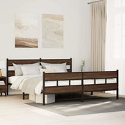 Giroletto senza Materaso in Metallo Rovere Marrone 183x213 cm