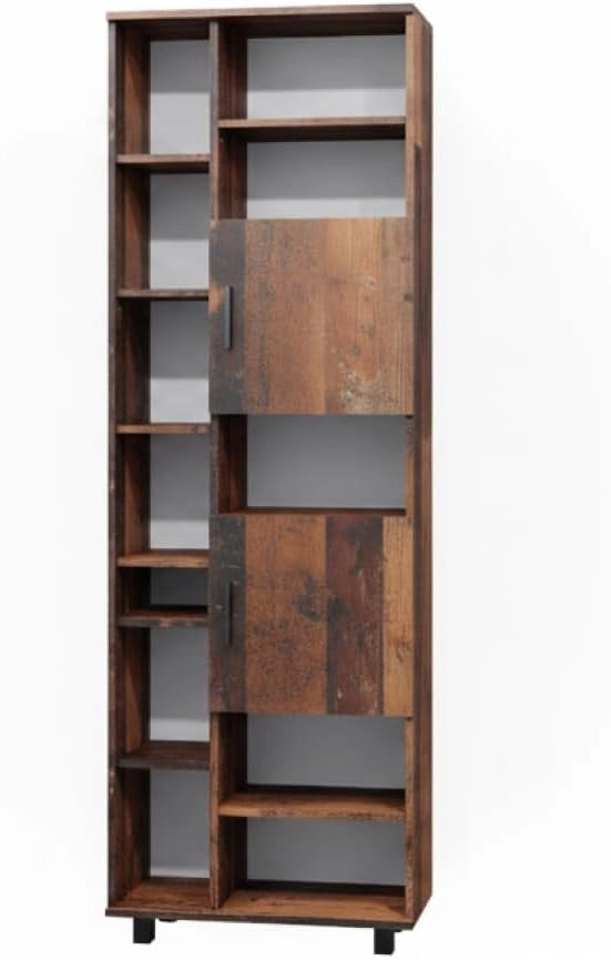 Mobile alto Ilias, Antracite/quercia dorata, 60.2 x 190 cm, con ripiani regolabili per una conservazione ordinata