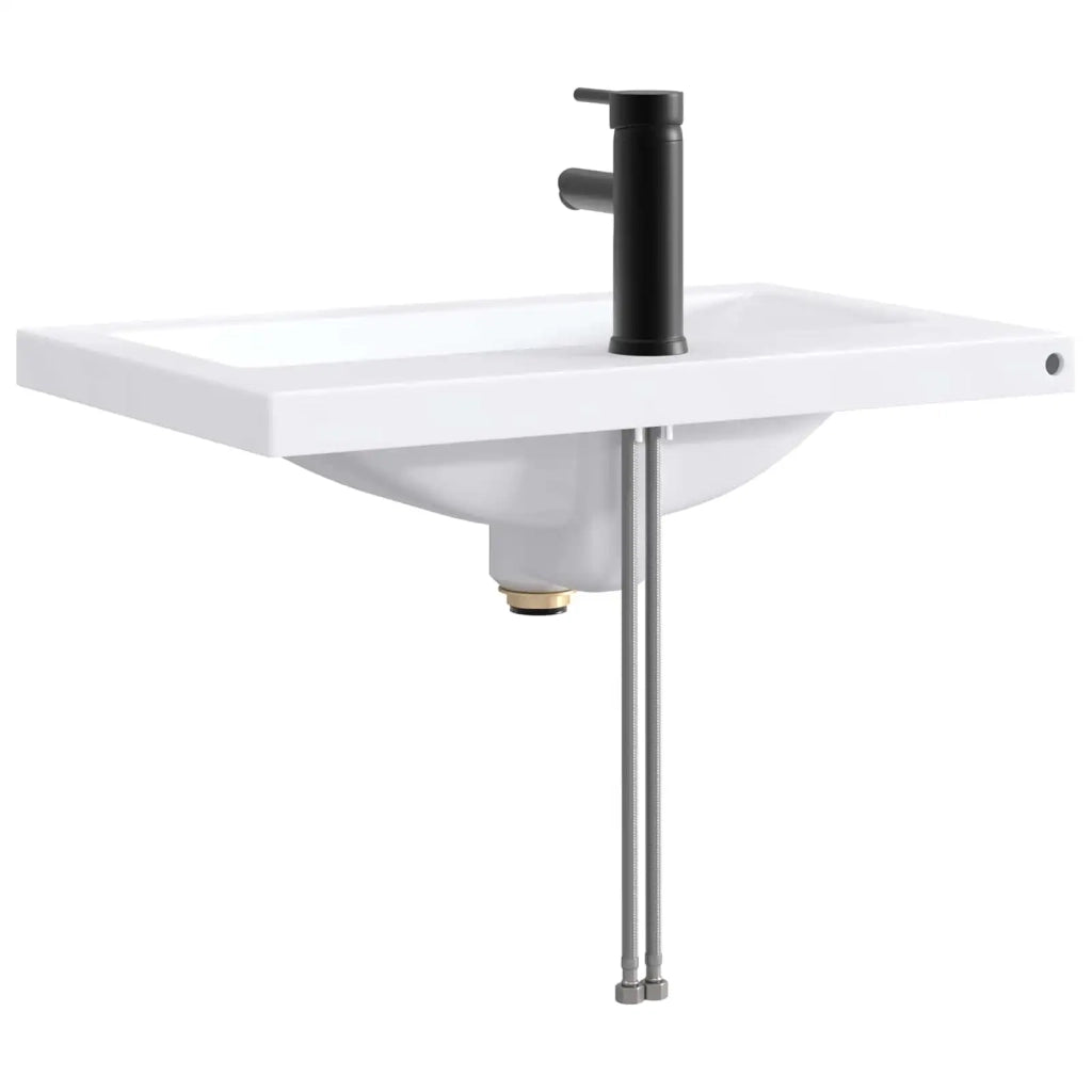 Lavabo da bagno Nero Opaco 61 x 40 x 16,5 cm Metallo 890235