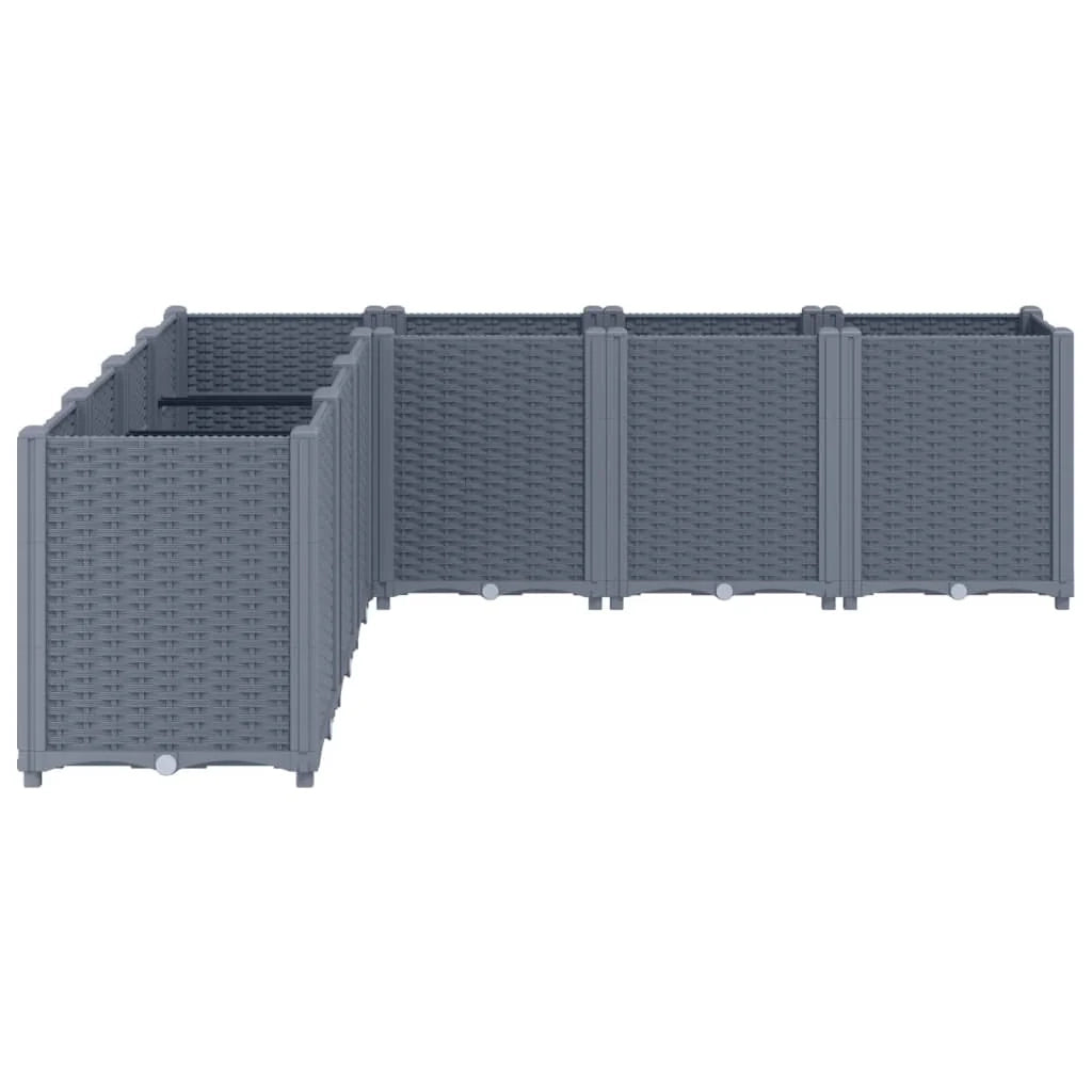 Fioriera rialzata per piante fiori terrazza giardino 160 x 160 x 53 cm PP grigio 02_0037459