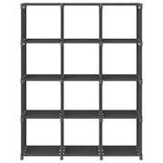 Mensola con 12 Vani a Cubo Grigia 103x30x141 cm in Tessuto CFW2989264