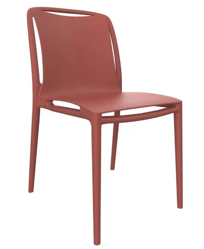 Velair Set 6 Sedie Polipropilene 51 x 52 x 81 cm Impilabili color Marsala