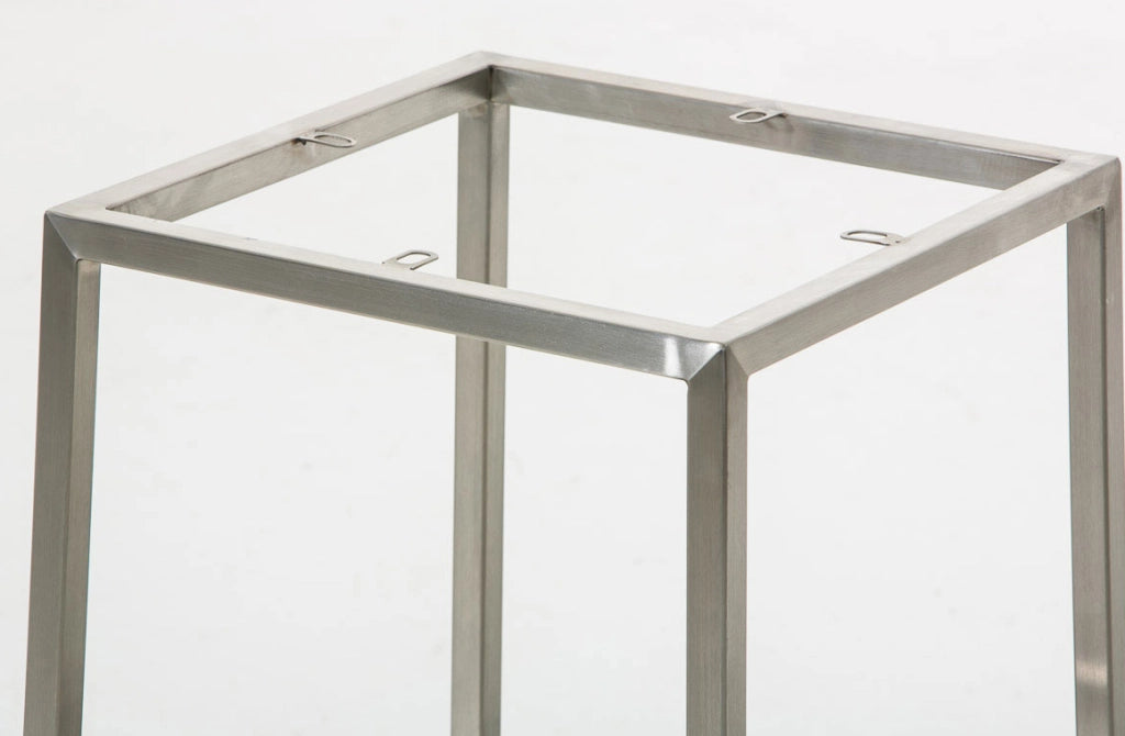 Set 2 sgabelli bar Montreal in tessuto grigio scuro,acciaio inossidabile