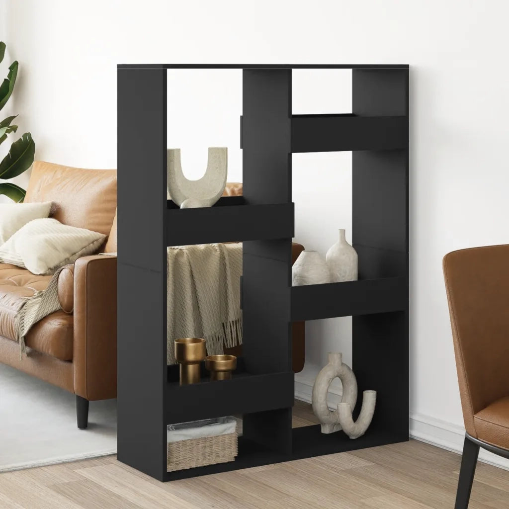Divisorio Ambienti | Divider per stanze | Paravento Nero 100x33x135 cm in Truciolato