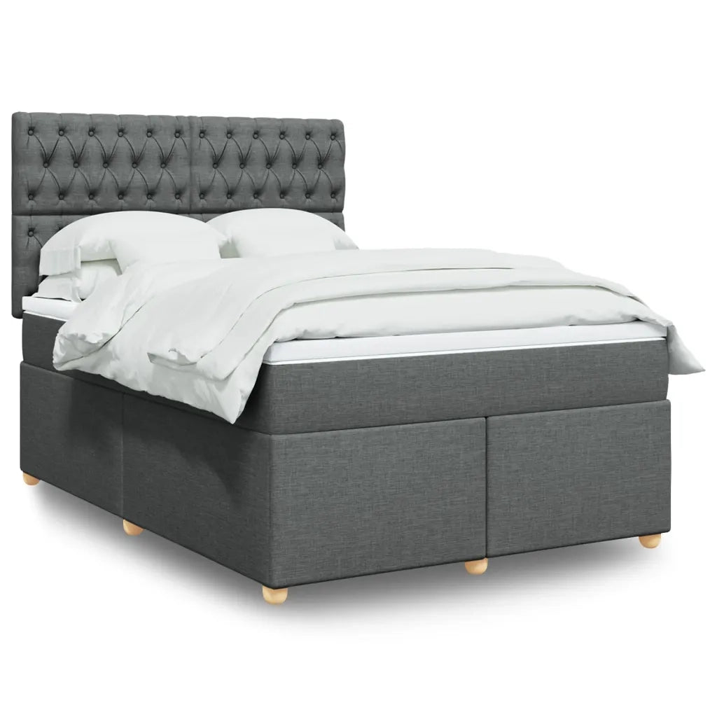Giroletto a Molle con Materasso Grigio Scuro 140x200cm Tessuto 3291311
