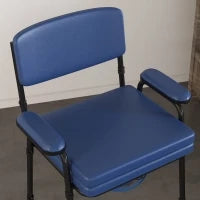Sedia Comoda 5 in 1 per Anziani e Disabili per WC e Doccia, Altezza Regolabile e Secchio Rimovibile, Blu
