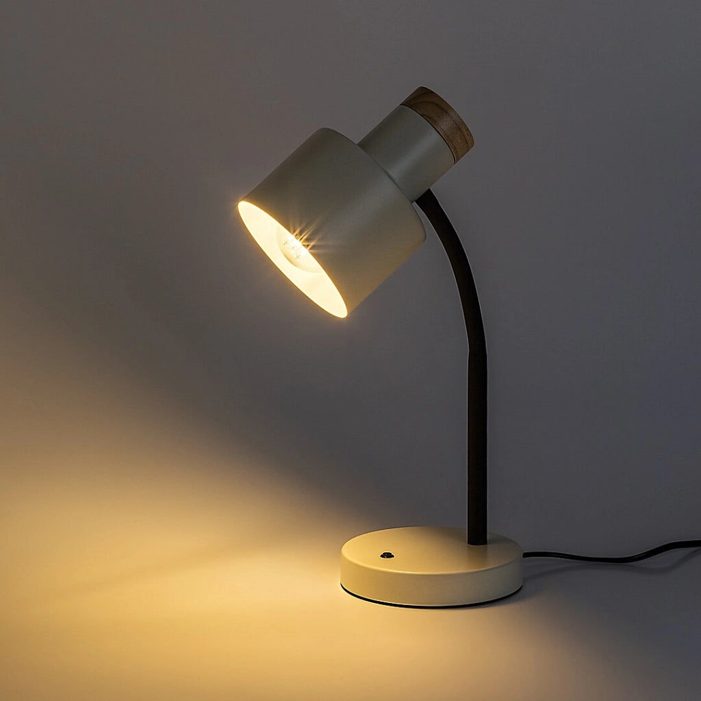 Lampada da scrivania Pastro 1xE27 nera avorio legno Rabalux