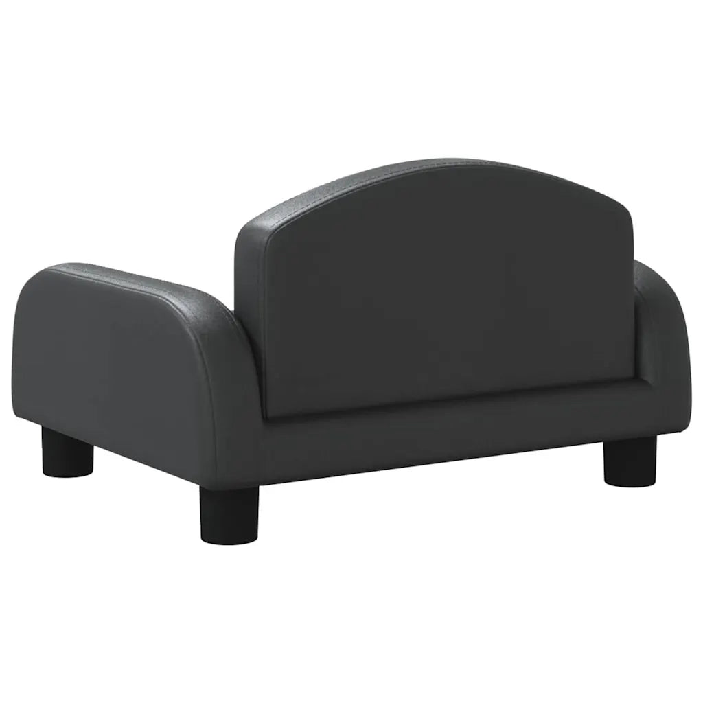 Divano per Bambini-Sofa-Divanetto Nero 50x40x30 cm in Similpelle