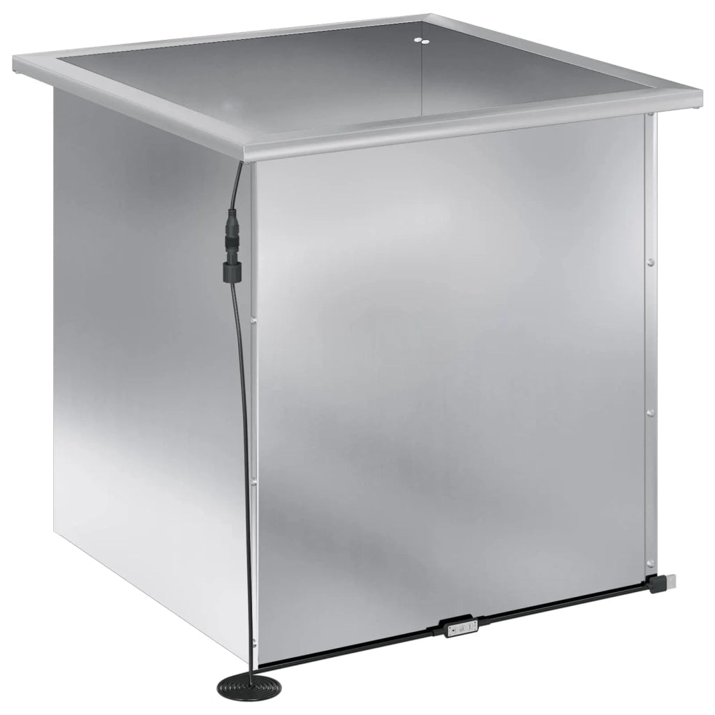 Fioriera da giardino con LED 2 pz Argento 50 x 50 x 48 cm 8008193