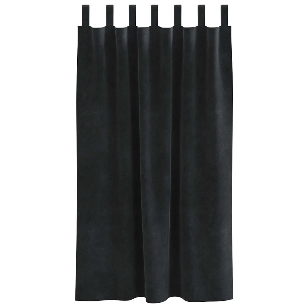 Tende Oscuranti | Tende Blackout 2 pz Nero 140 x 175 cm Velluto
