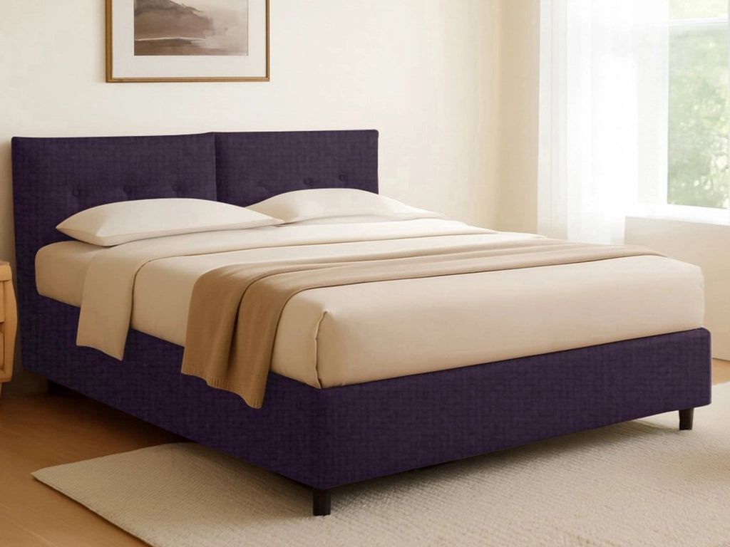 Truro, Letto Singolo Sfoderabile Made in Italy, Viola