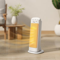 Stufa Elettrica Ceramica 2000W con 4 Modalità Riscaldamento Regolabile e Oscillazione Bianco