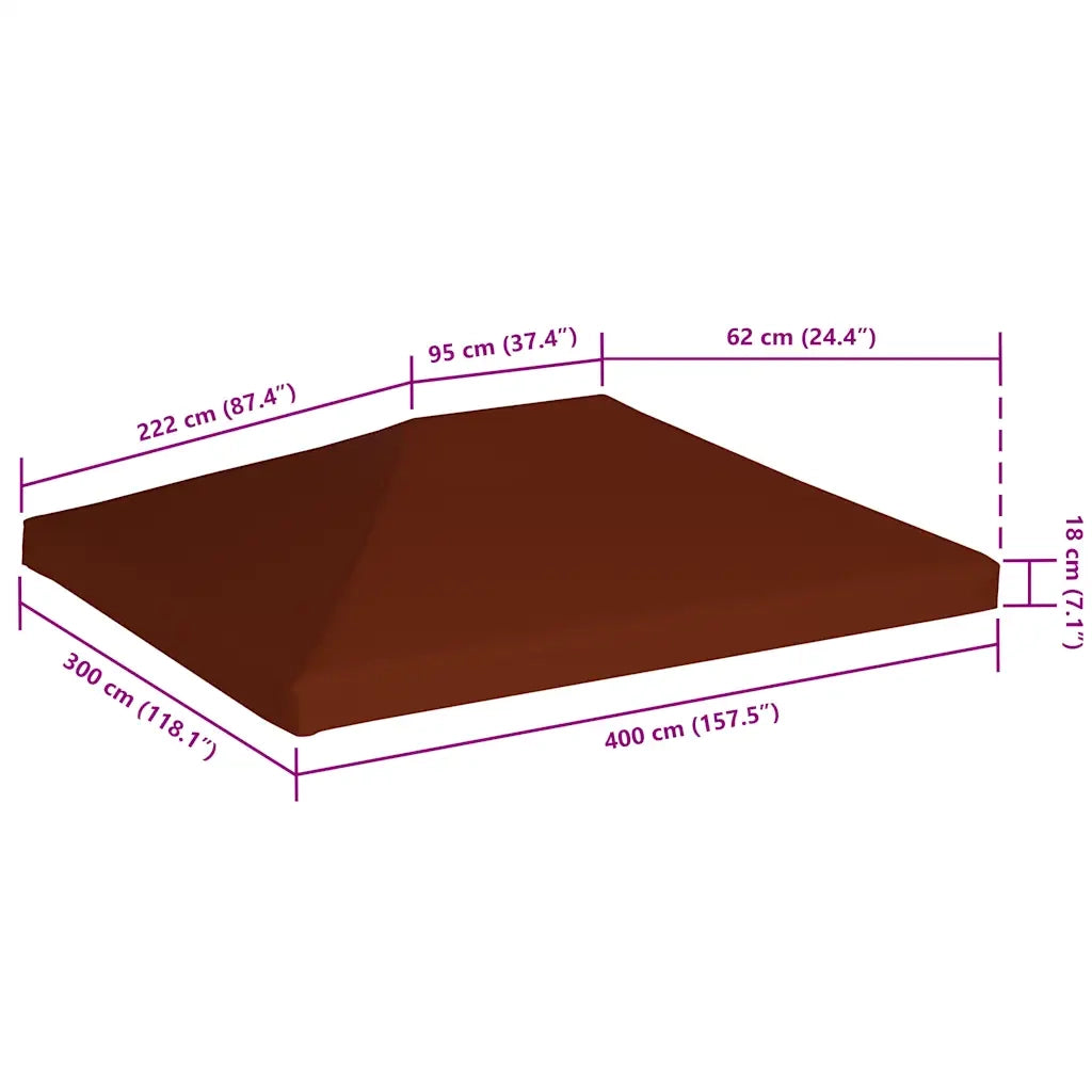Copertura Superiore Gazebo 310g/m2 3x4m Terracotta CFW1450598