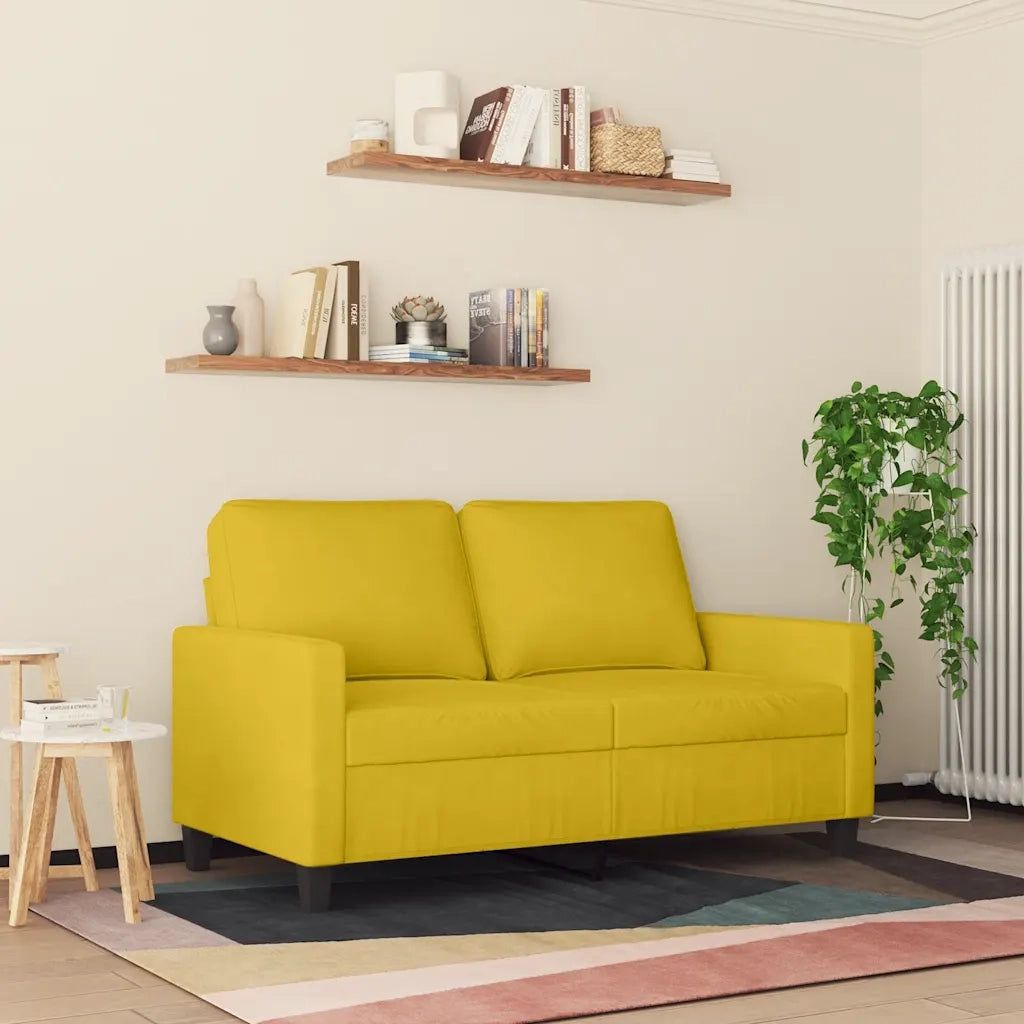 Divano a 2 Posti giallo 120 cm in Velluto 359195