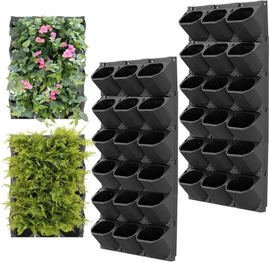Pianta verticale appesa, parete per piante verticali con 36 sacche, contenitore per piante da appendere al muro, giardino per esterni, balcone, decorazione di casa