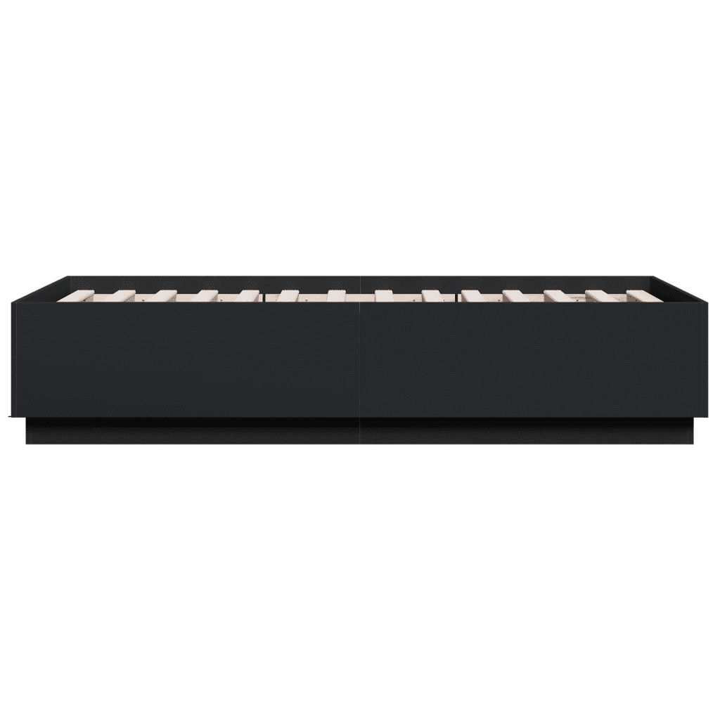 Giroletto con Luci LED Nero 75x190 cm in Legno Multistrato