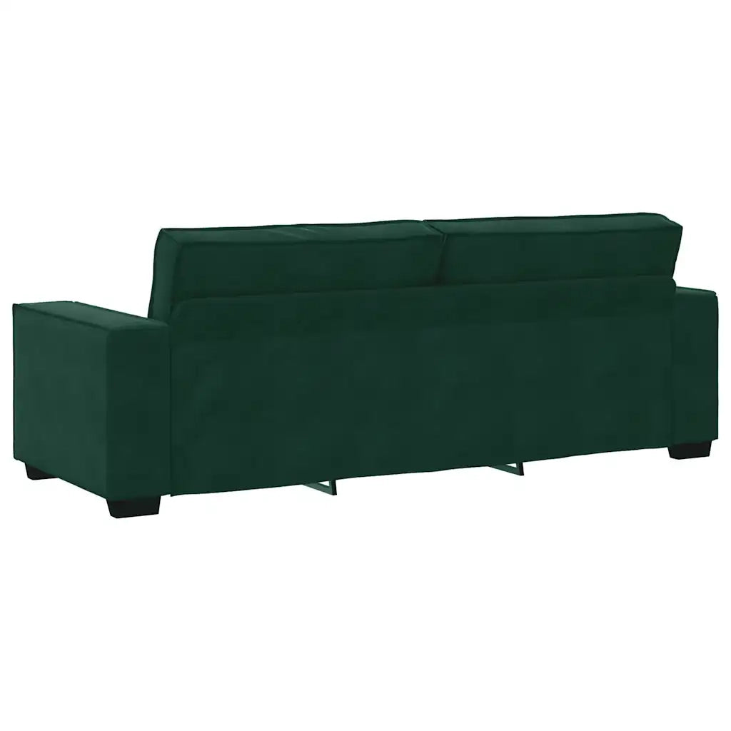 Divano a 3 Posti Verde Scuro 180 cm in Velluto