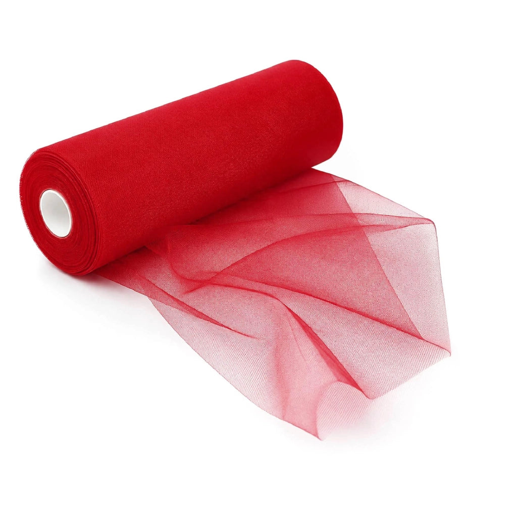 Rotolo Tulle Limoges 30 Metri x 1,5 Metri per Decorazioni Matrimonio, Feste, Fiocchi, Allestimenti e Bomboniere Rosso