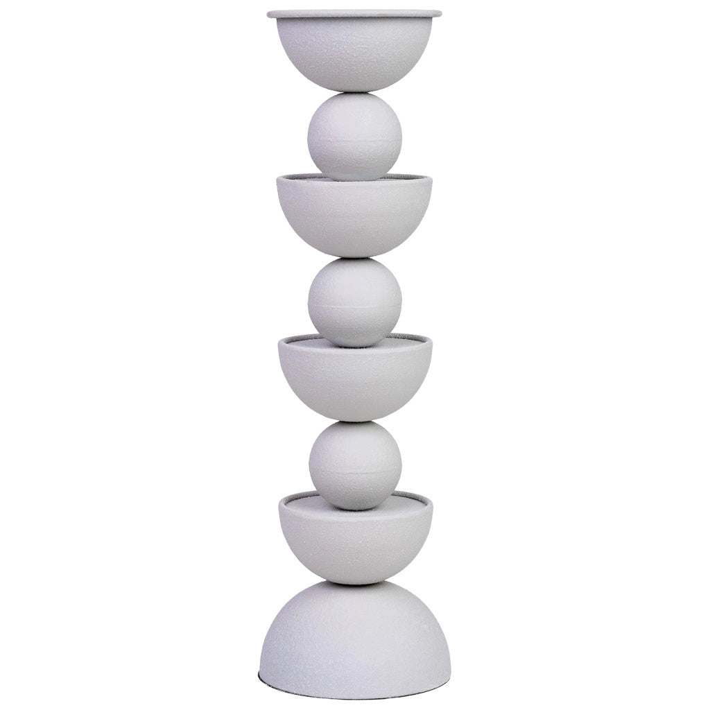 Portacandele in metallo bianco 12,5x12,5x43h cm