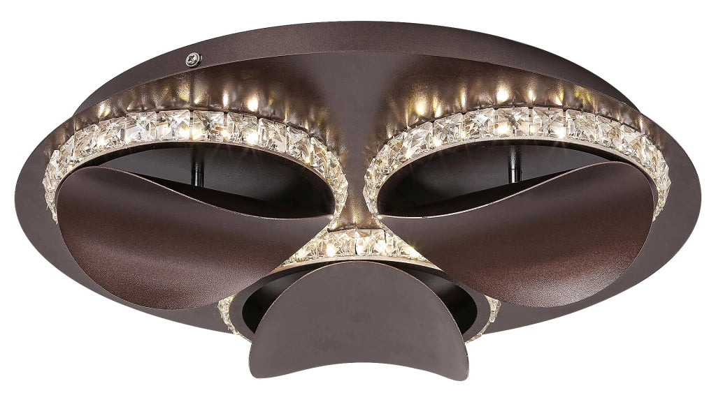 Plafoniera LED con cristalli Rabalux Capriana 38cm 18W bronzo