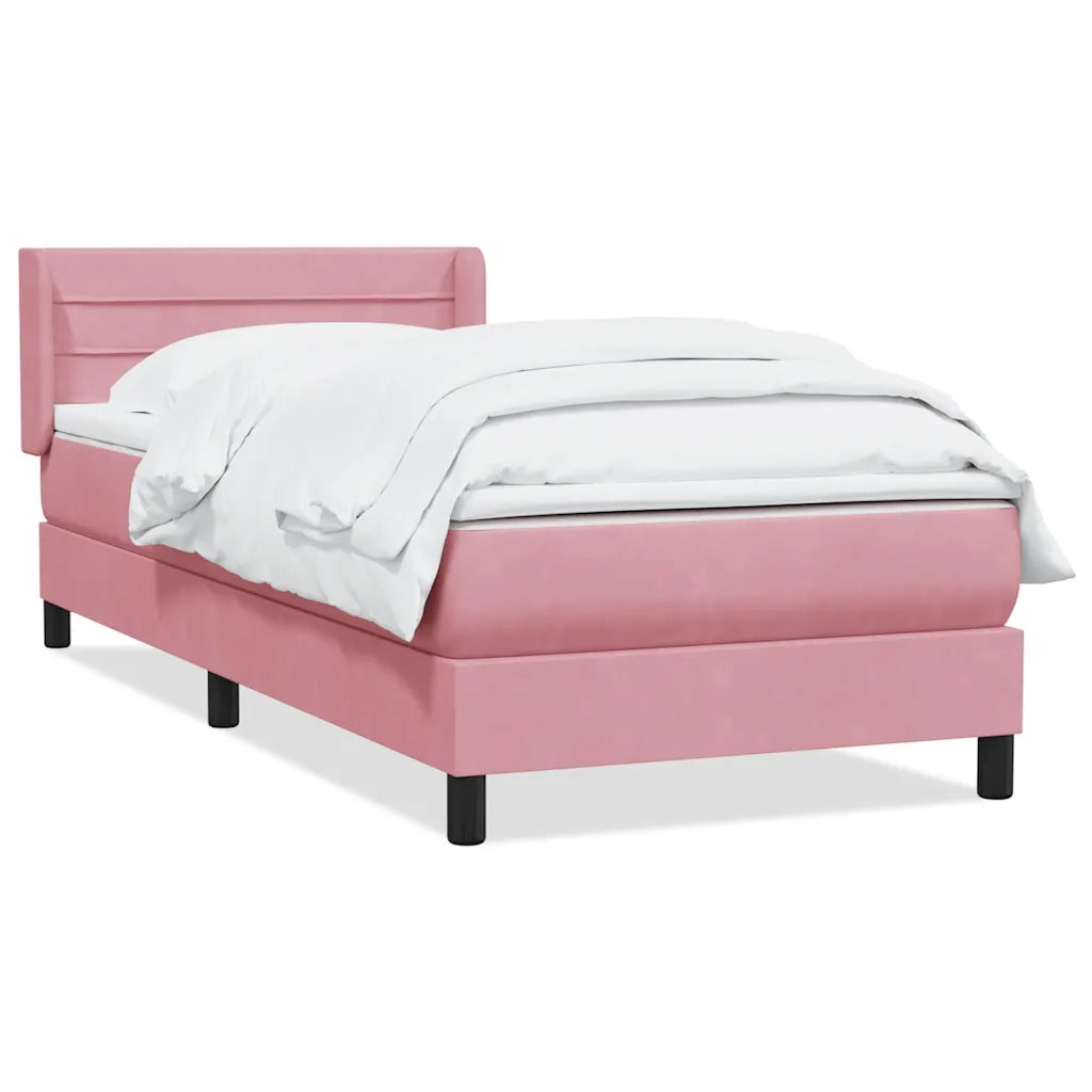 Giroletto a Molle con Materasso Rosa 90x210 cm Velluto