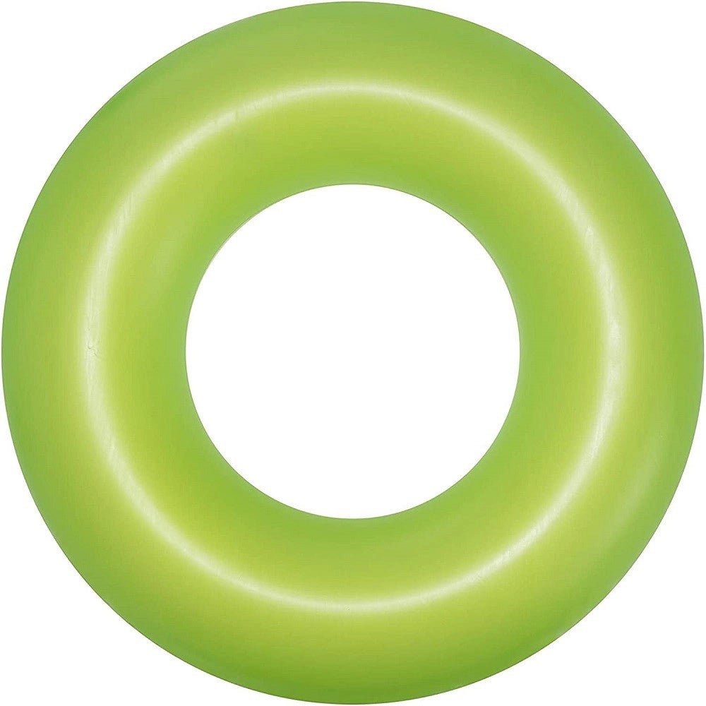 Trade Shop - Ciambella Salvagente Gonfiabile Per Bambini Trasparente Neon Nuoto 76 Cm 36024 -