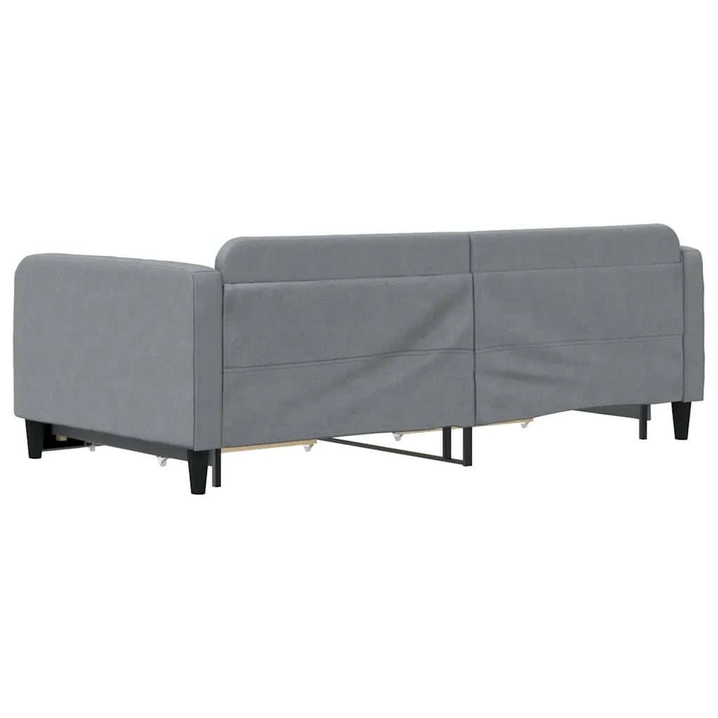 Divano Letto Estraibile Cassetti Grigio Chiaro 100x190 Tessuto 3196895