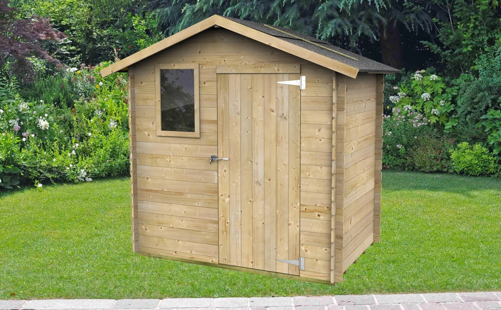 Casetta Box da Giardino per Attrezzi 198x130 cm con Porta Singola Cieca in Legno Verde