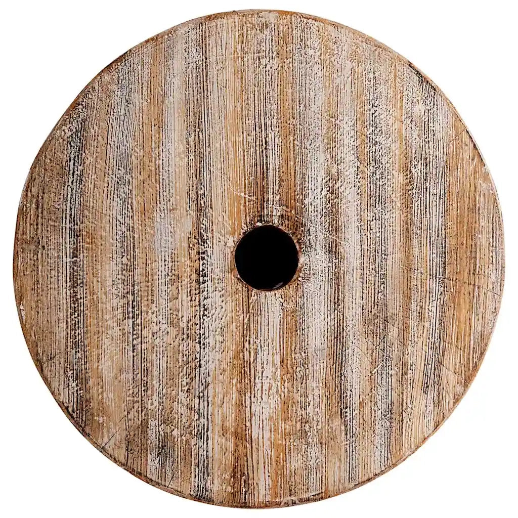 Base per ombrellone-Supporto per ombrellone Bianco lavato ?34 x 40 cm Legno Massello